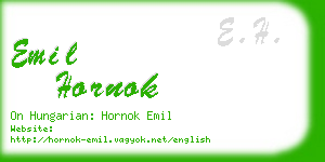 emil hornok business card